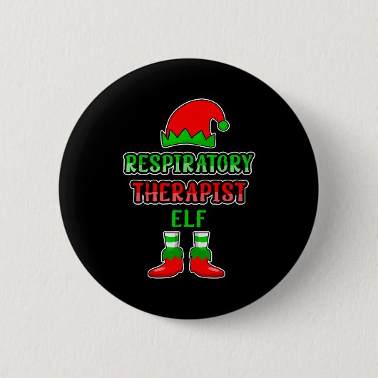 Resratory Therast Elf Resratory Therapy Christmas  Button (Vorderseite)