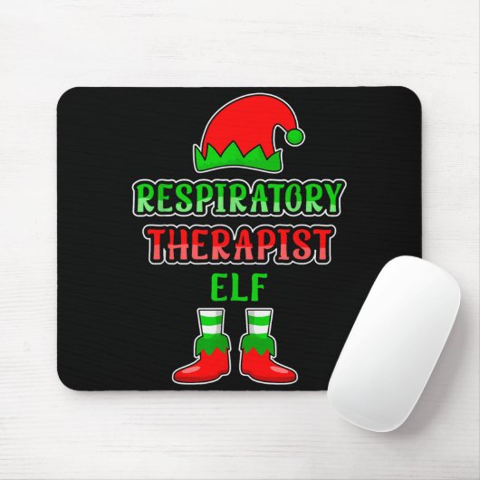 Resratory Therast Elf Resratory Therapy Christmas Mousepad (Mit Mouse)