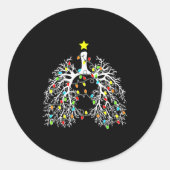 Resratory Therast Lung Christmas Lights Rt Pulmono Runder Aufkleber (Vorderseite)