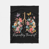 Resratory Therast Therapy Lung Happy Easter Day Fl Fleecedecke (Vorderseite)