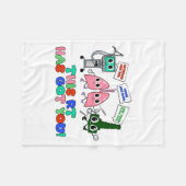 Resratory Therast Valentine’s Day Design Lung Squa Fleecedecke (Vorderseite (Horizontal))