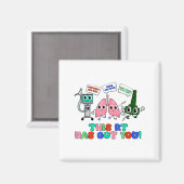Resratory Therast Valentine’s Day Design Lung Squa Magnet (Vorderseite/Rückseite)