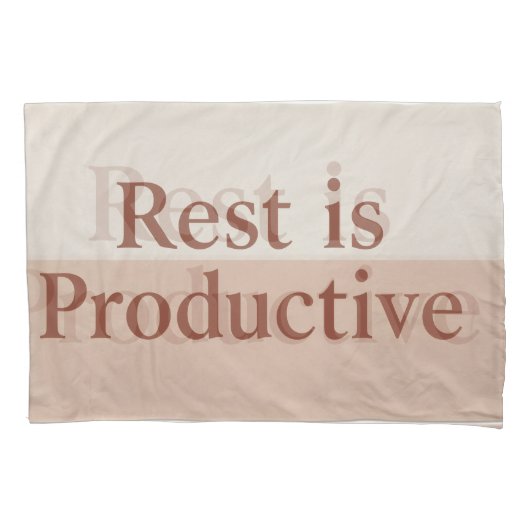 Rest Is Productive Blanket | Cozy Neutral Self-Car Kissenbezug (Vorderseite)