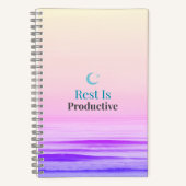 Rest Is Productive – Minimal Motivational Notebook Notizblock (Vorderseite)