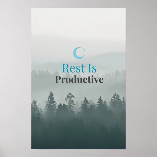 Rest Is Productive – Minimal Motivational Poster (Vorne)