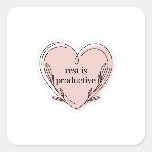 Rest Is Productive Sticker | Self-Love Affirmation (Vorderseite)