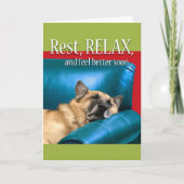 Rest, Relax, and Feel Better Soon, Dog Asleep Karte (Vorderseite)