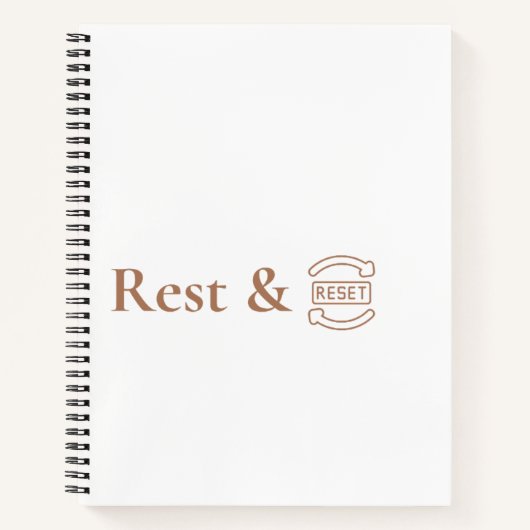 Rest & Reset Minimalistisches Wellness-Notizbuch Notizblock (Vorderseite)
