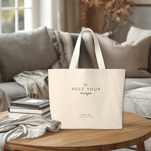 Rest Your Wings Personalized Cancer Support Gift Jumbo Stoffbeutel