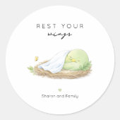 Rest Your Wings Personalized Cancer Support   Runder Aufkleber (Vorderseite)