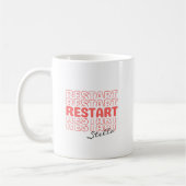 Restart Coral Wavy Retro Custom Name Text Kaffeetasse (Links)