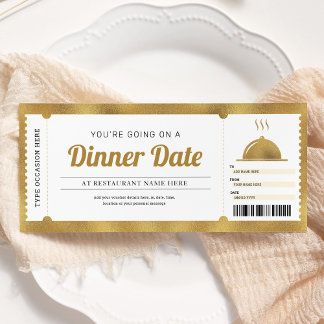 Restaurant-Abendessen-Date-Reservierung Gold-Gutsc Einladung