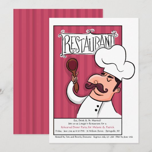 Restaurant-Abendessen-Einladung Einladung (Vorne/Hinten)