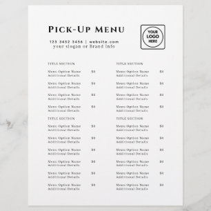 Restaurant-Abhol-Logo   Minimalistisches Catering  Flyer