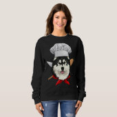 Restaurant Alaskan Malamute Koch Küche Kochen Sweatshirt (Vorne ganz)