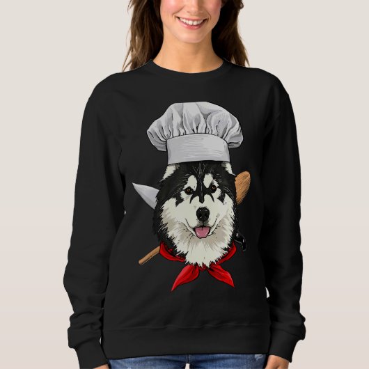 Restaurant Alaskan Malamute Koch Küche Kochen Sweatshirt (Vorderseite)