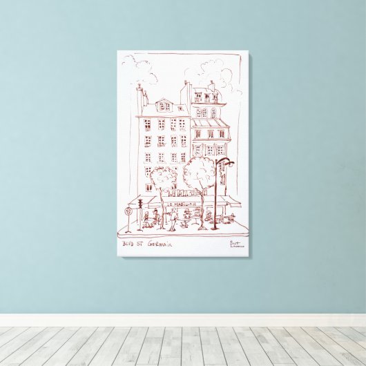 Restaurant am Boulevard | Saint-Germain, Paris Leinwanddruck (Insitu (Holzboden))