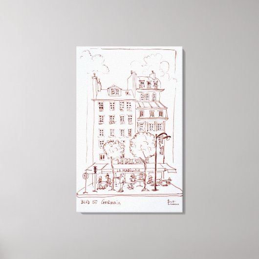 Restaurant am Boulevard | Saint-Germain, Paris Leinwanddruck (Vorderseite)