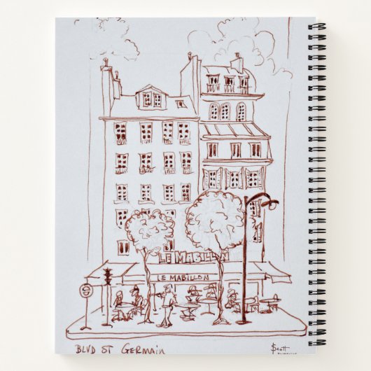 Restaurant am Boulevard | Saint-Germain, Paris Notizblock (Rückseite)