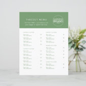 Restaurant-Ausgangs-Catering-Logo Olive Green Menu (Stehend Vorderseite)