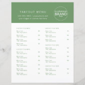 Restaurant-Ausgangs-Catering-Logo Olive Green Menu (Vorderseite)