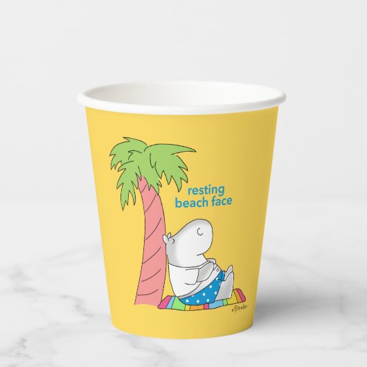 RESTAURANT BEACH FACE Belly Button Hippo Boynton P Pappbecher (Vorderseite)