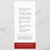 Restaurant bei Zuhause New temp Menüauswahl Menükarte (Rückseite)