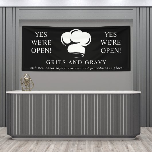 Restaurant Black White Chef Business Banner