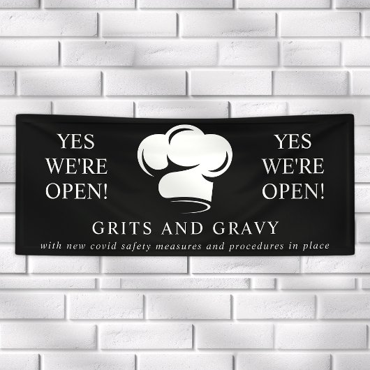 Restaurant Black White Chef Business Banner