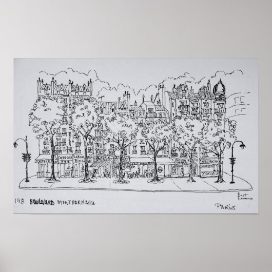 Restaurant Boulevard Montparnasse | Paris, Frankre Poster (Vorne)