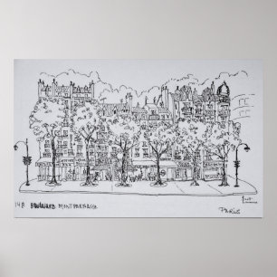 Restaurant Boulevard Montparnasse  Paris, Frankrei Poster