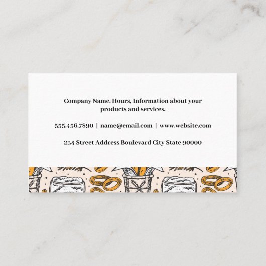 Restaurant Brewery | Beer Froth Visitenkarte (Rückseite)