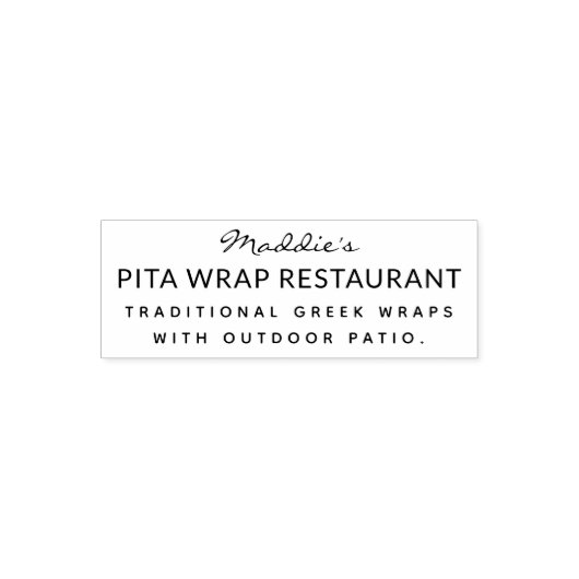 Restaurant Briefmarke Permastempel (Design)