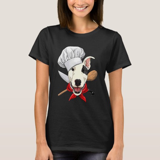 Restaurant Bull Terrier Koch Küche Kochen T-Shirt (Vorderseite)