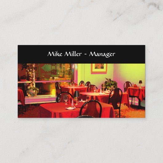 Restaurant Business Card Visitenkarte (Rückseite)