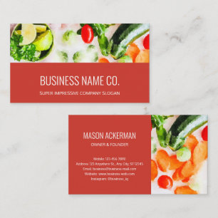 Restaurant Business Cards / Vine Red BG Visitenkarte