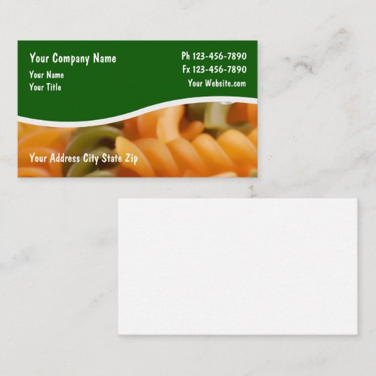 Restaurant Business Cards Visitenkarte (Vorne/Hinten)