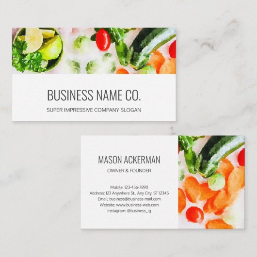 Restaurant Business Cards / White BG Visitenkarte (Vorne/Hinten)