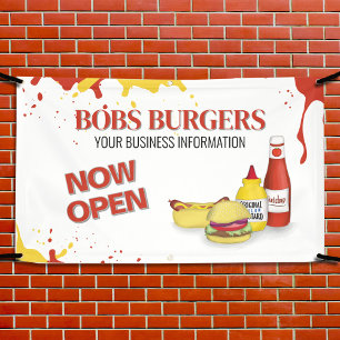 Restaurant Business Open Hamburger Sign Banner