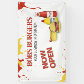 Restaurant Business Open Hamburger Sign Banner (Vertikal)