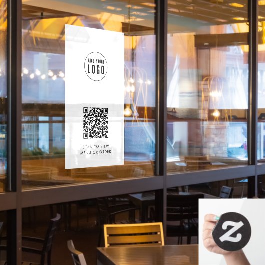 Restaurant Café Add Logo und Ihr Website QR Code Fensteraufkleber (Restaurantfenster)