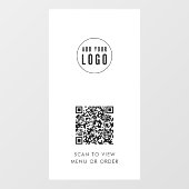 Restaurant Café Add Logo und Ihr Website QR Code Fensteraufkleber (Blatt)