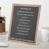 Restaurant Café Coffee Shop Preisliste Sockelschild (In Situ)