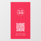 Restaurant Café hinzufügen Logo und QR-Code benutz Fensteraufkleber (Blatt)