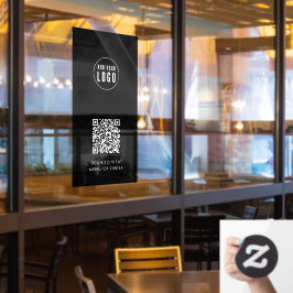Restaurant Café hinzufügen Logo und QR-Code benutz Fensteraufkleber
