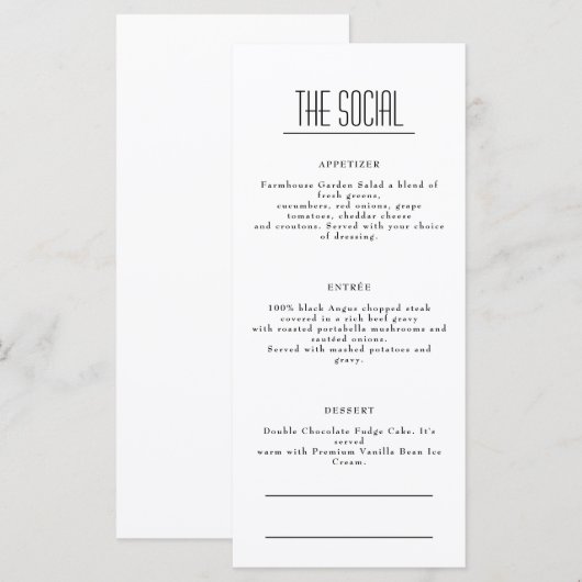 Restaurant Café Lounge Menü Menükarte (Vorne/Hinten)