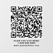Restaurant Café QR Code Fensteraufkleber (Blatt)