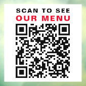 Restaurant Café QR Code Scan Menü Weiß Fensteraufkleber (Blatt 3)