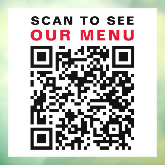 Restaurant Café QR Code Scan Menü Weiß Fensteraufkleber (Blatt 3)