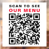 Restaurant Café QR Code Scan Menü Weiß Fensteraufkleber (Blatt 2)